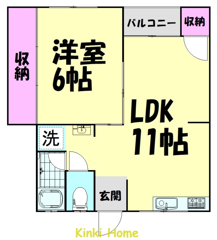 和歌山市上野のマンションの間取り