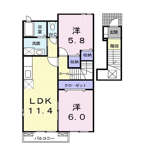 杵島郡江北町大字佐留志のアパートの間取り