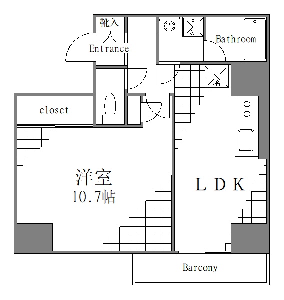 荒川区町屋のマンションの間取り