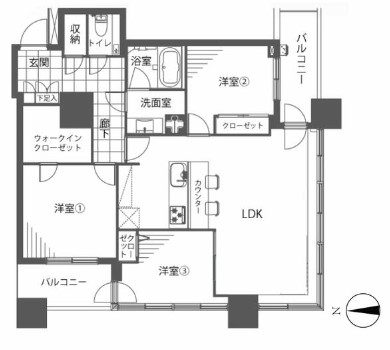 クレストプライムタワー芝の間取り