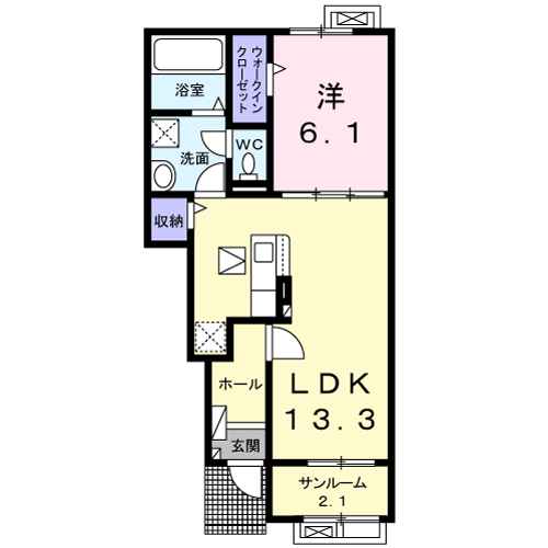 コンフォーティア大町　DKの間取り