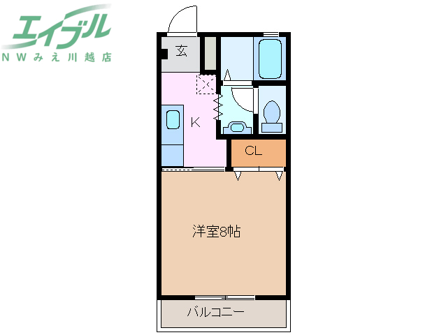 桑名市大字矢田のマンションの間取り