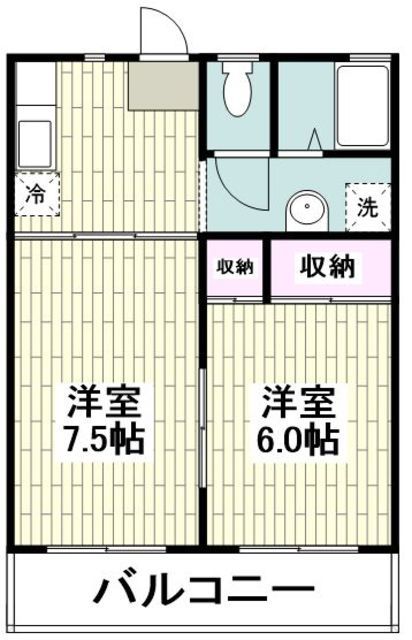 鎌倉市材木座のアパートの間取り