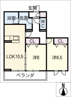 アンソレイエ　トモの間取り