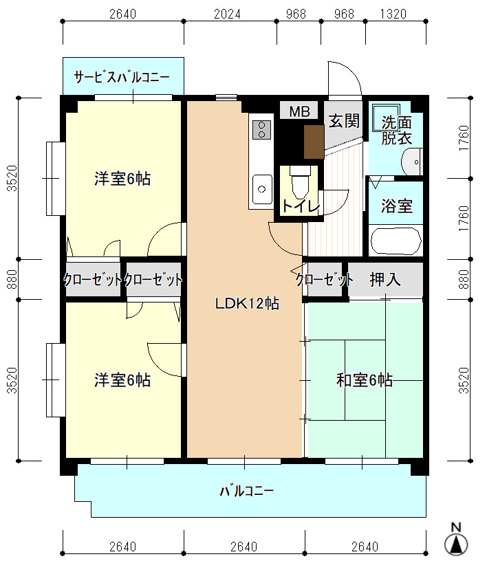 はけのみやフラットの間取り