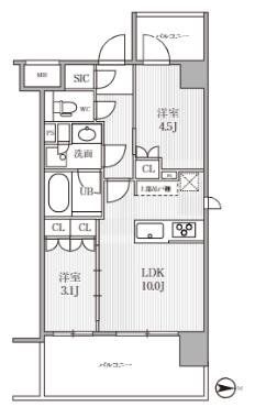 シーズンフラッツ木場の間取り