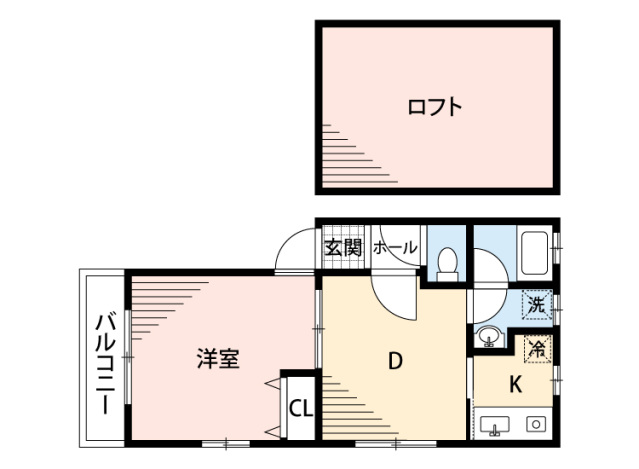 福岡市西区福重のアパートの間取り