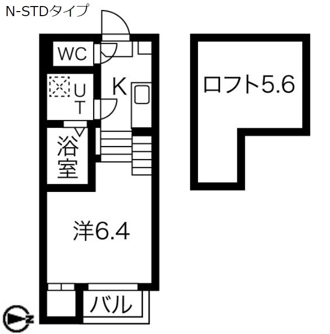 名古屋市昭和区山脇町のアパートの間取り