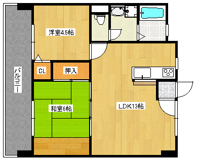 広島市中区舟入川口町のマンションの間取り