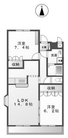 古河市下山町のマンションの間取り