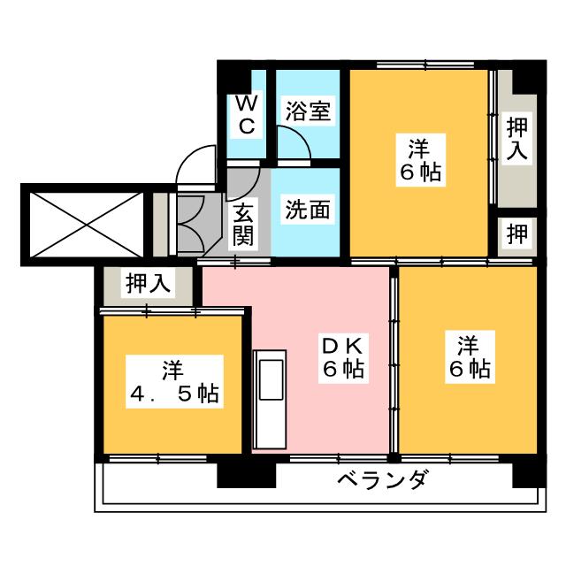 ビレッジハウス川辺I２号棟の間取り