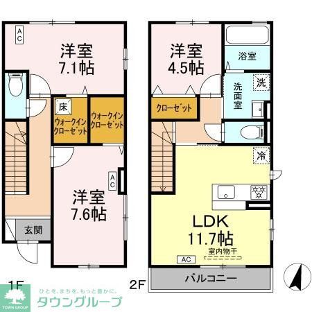 横浜市港北区師岡町のアパートの間取り