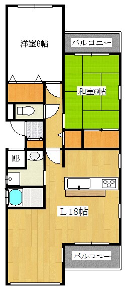 レジデンシャル豊中の間取り