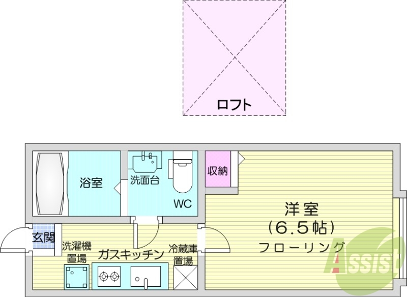 札幌市東区北十六条東のアパートの間取り