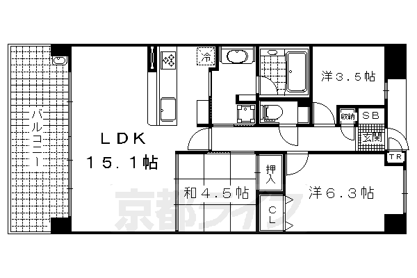 ロータリーマンション大津京レアールの間取り