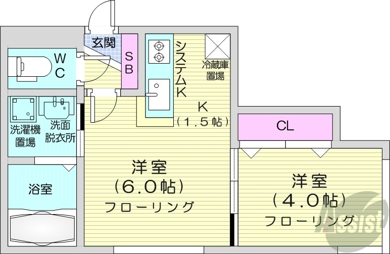 PRIMECOURT北円山の間取り写真