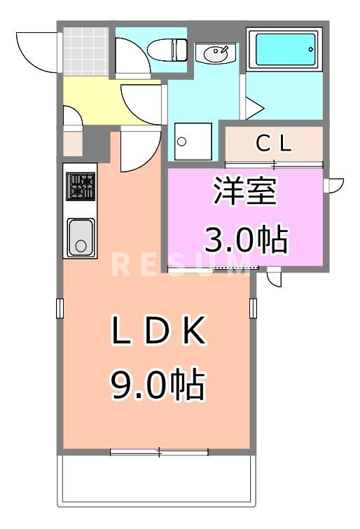 ＪＲ京葉線 蘇我駅 徒歩7分 2階建 築11年の間取り写真