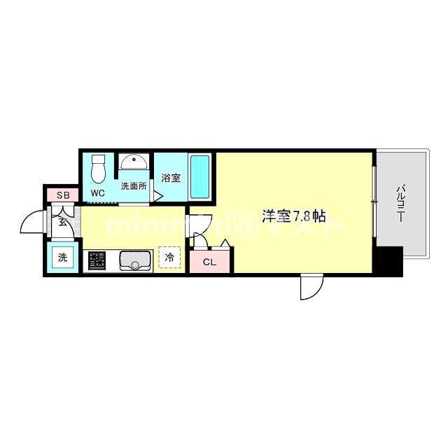 レジュールアッシュ南堀江の間取り写真