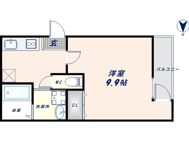 近鉄奈良線 若江岩田駅 徒歩7分 3階建 築8年の間取り写真
