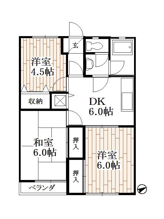 ヴィラソレイユB_間取り_0