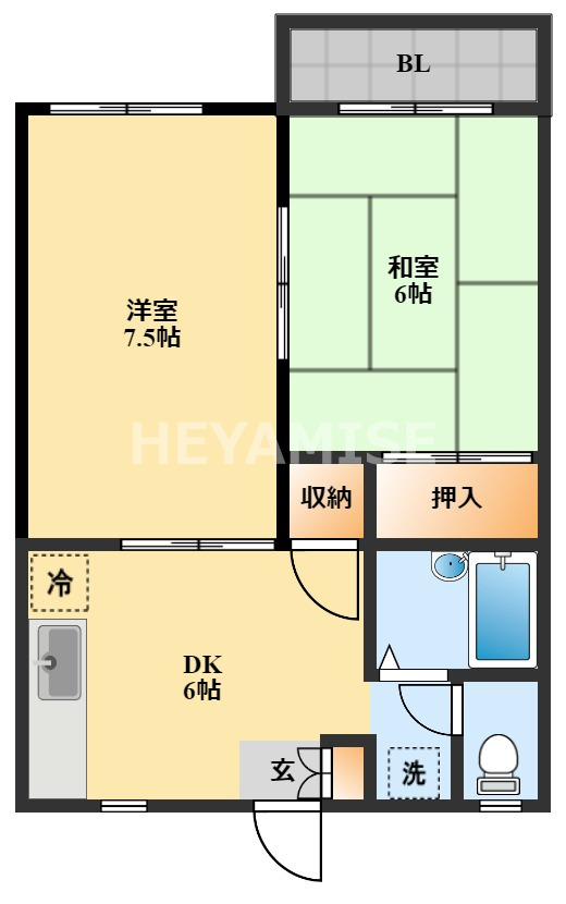 諫早市鷲崎町のアパートの間取り