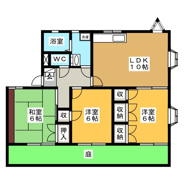 ハイツオンザヒルの間取り