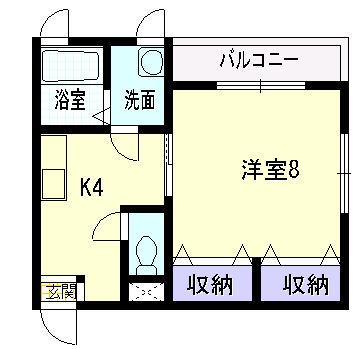 米子市角盤町のアパートの間取り