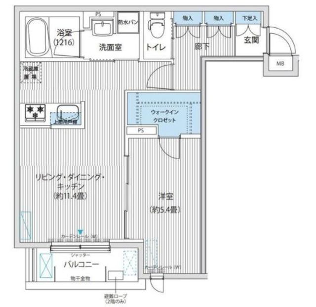 東京都中野区中央３（アパート）の賃貸物件の間取り