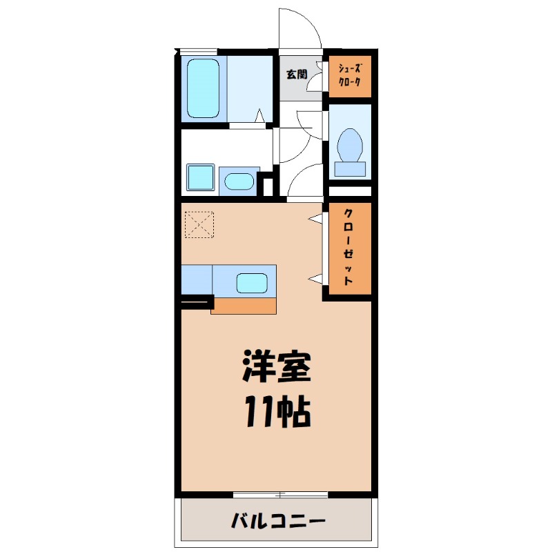 【熊谷市別府のアパートの間取り】