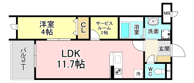 Ｍグランツ戸畑の間取り