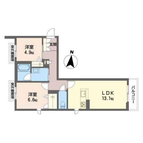 【小野市中町のマンションの間取り】