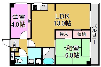 シャトー新喜多の間取り