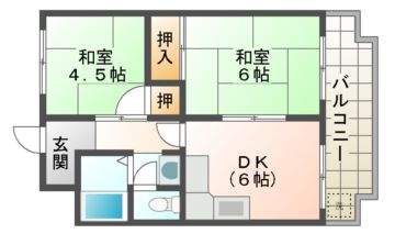 宇治市五ケ庄のマンションの間取り