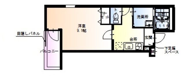 大阪市住之江区新北島のアパートの間取り