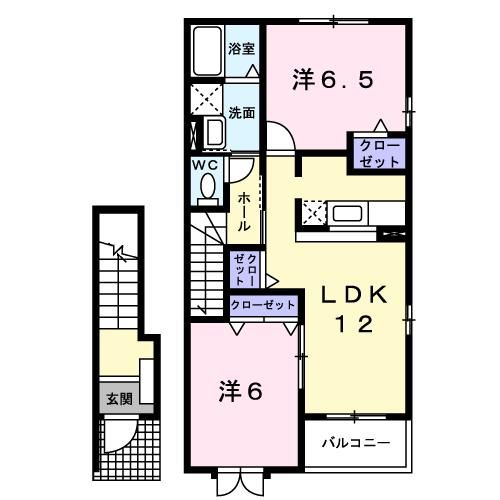 菊池市大琳寺のアパートの間取り