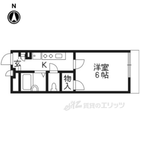 【京都市伏見区小豆屋町のアパートの間取り】