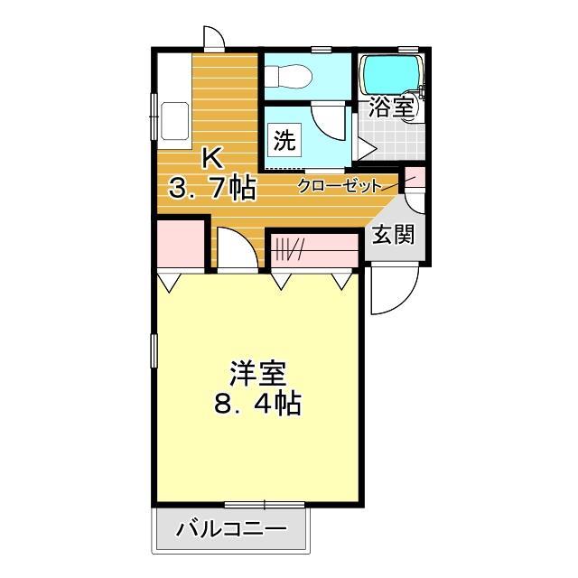 下関市貴船町のアパートの間取り