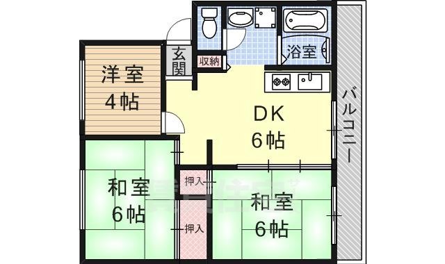 大津市桜野町のマンションの間取り