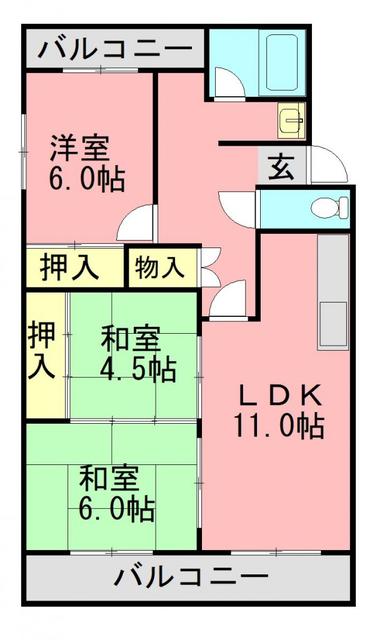 第二コーポ安部の間取り