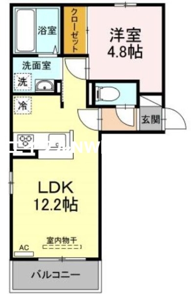 瀬戸内市邑久町尾張のアパートの間取り