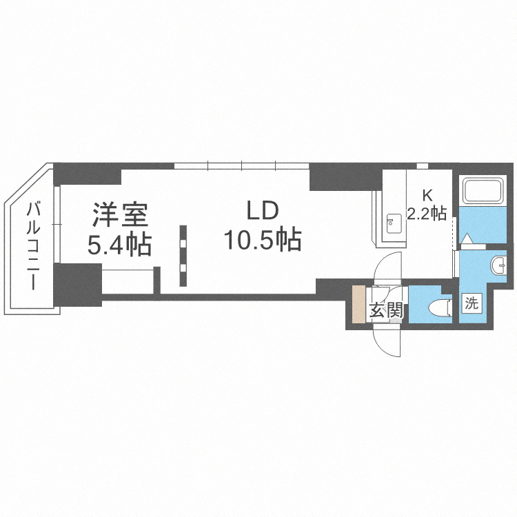 札幌市中央区南五条西のマンションの間取り