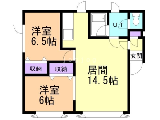 石狩市花川南二条のアパートの間取り