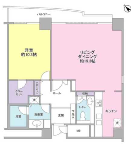 千代田区四番町のマンションの間取り