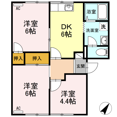 サンライズ富士 C棟の間取り