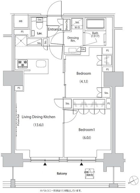 豊島区目白のマンションの間取り