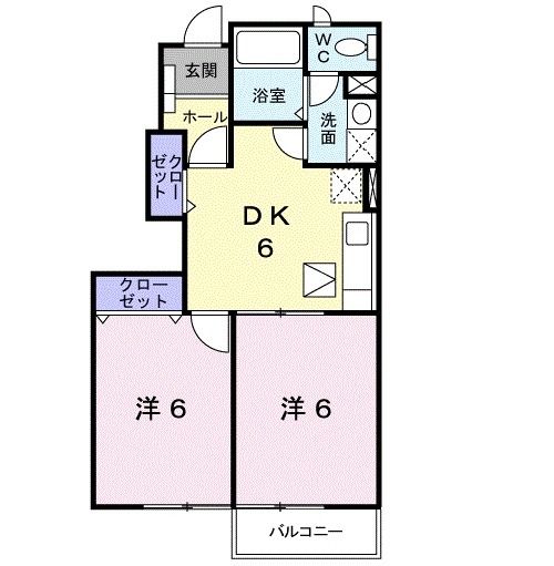 富岡市下黒岩のアパートの間取り