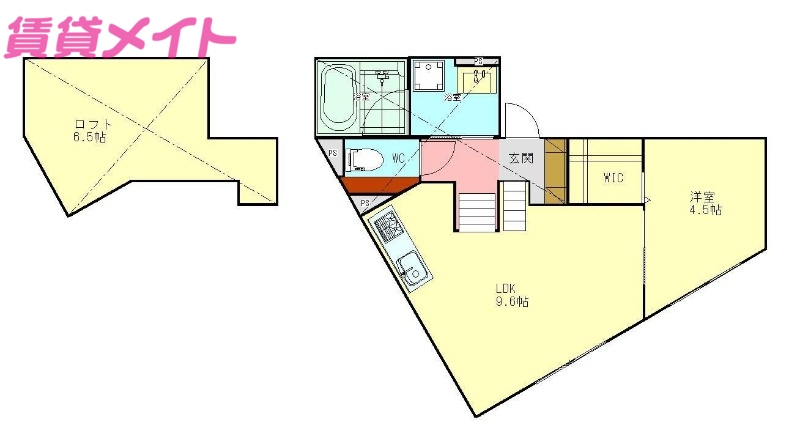 鈴鹿市西條町のアパートの間取り