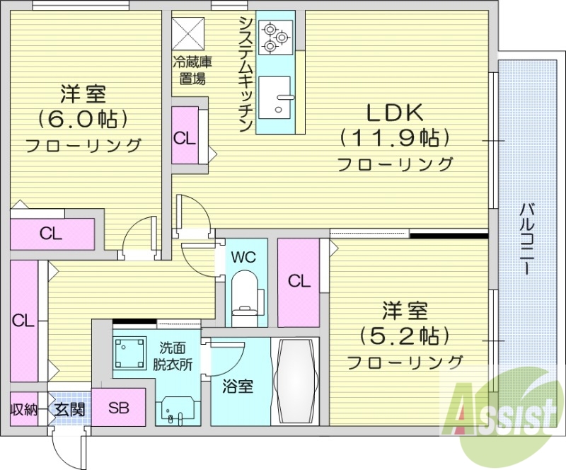 【エナグランツ山鼻公園の間取り】