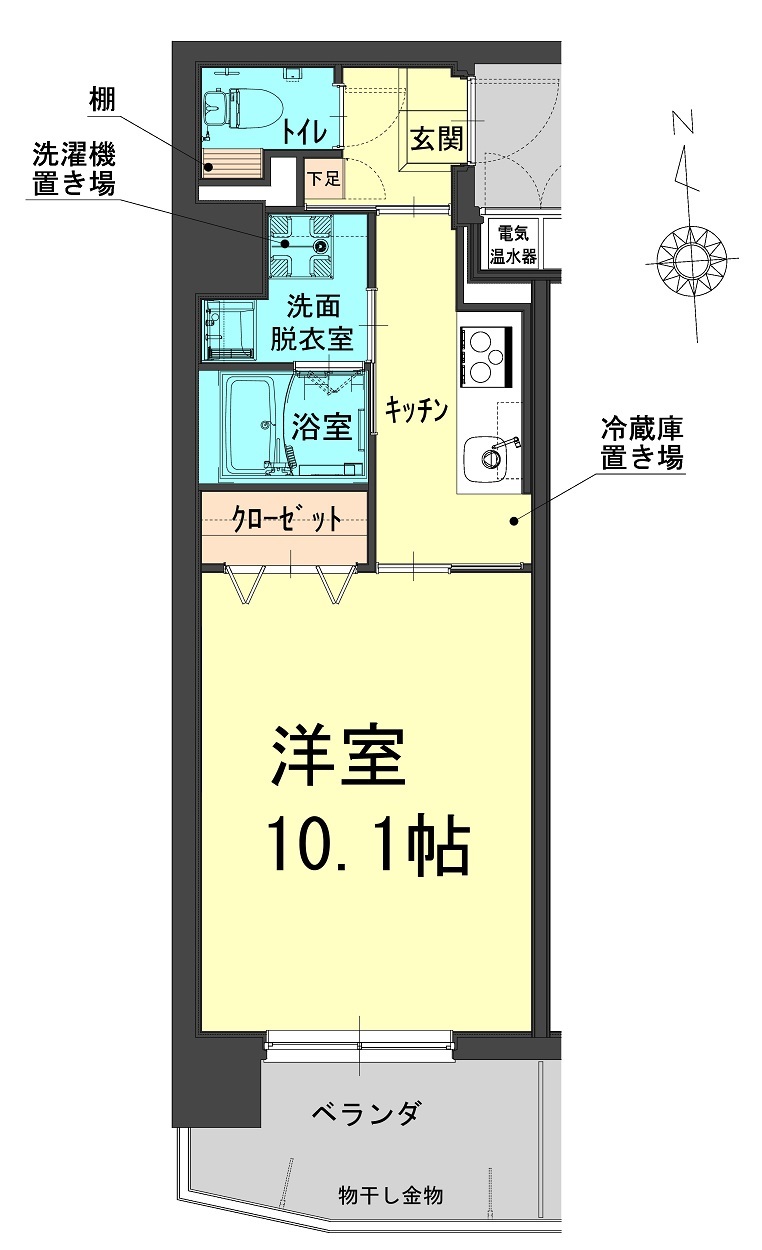 岡山市南区福富東のマンションの間取り