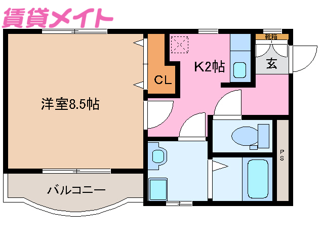 多気郡多気町相可のアパートの間取り